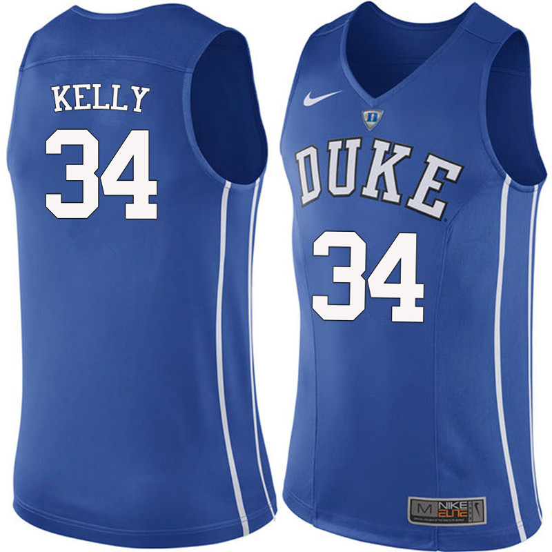 Men #34 Ryan Kelly Duke Blue Devils College Basketball Jerseys-Blue